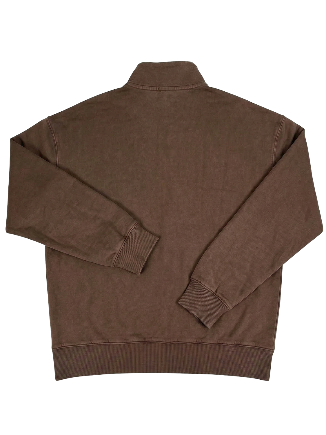 Buzo Regular Fit Half Zip Washed T - Chocolate Brown