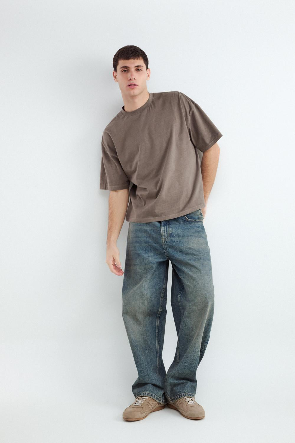 Remera Boxy Washed - Deep Taupe