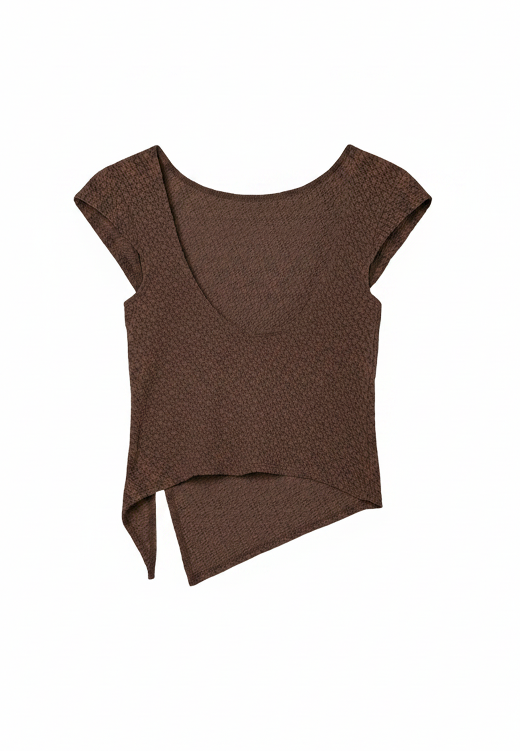 Top Slim Boat Neck Textured - Morel