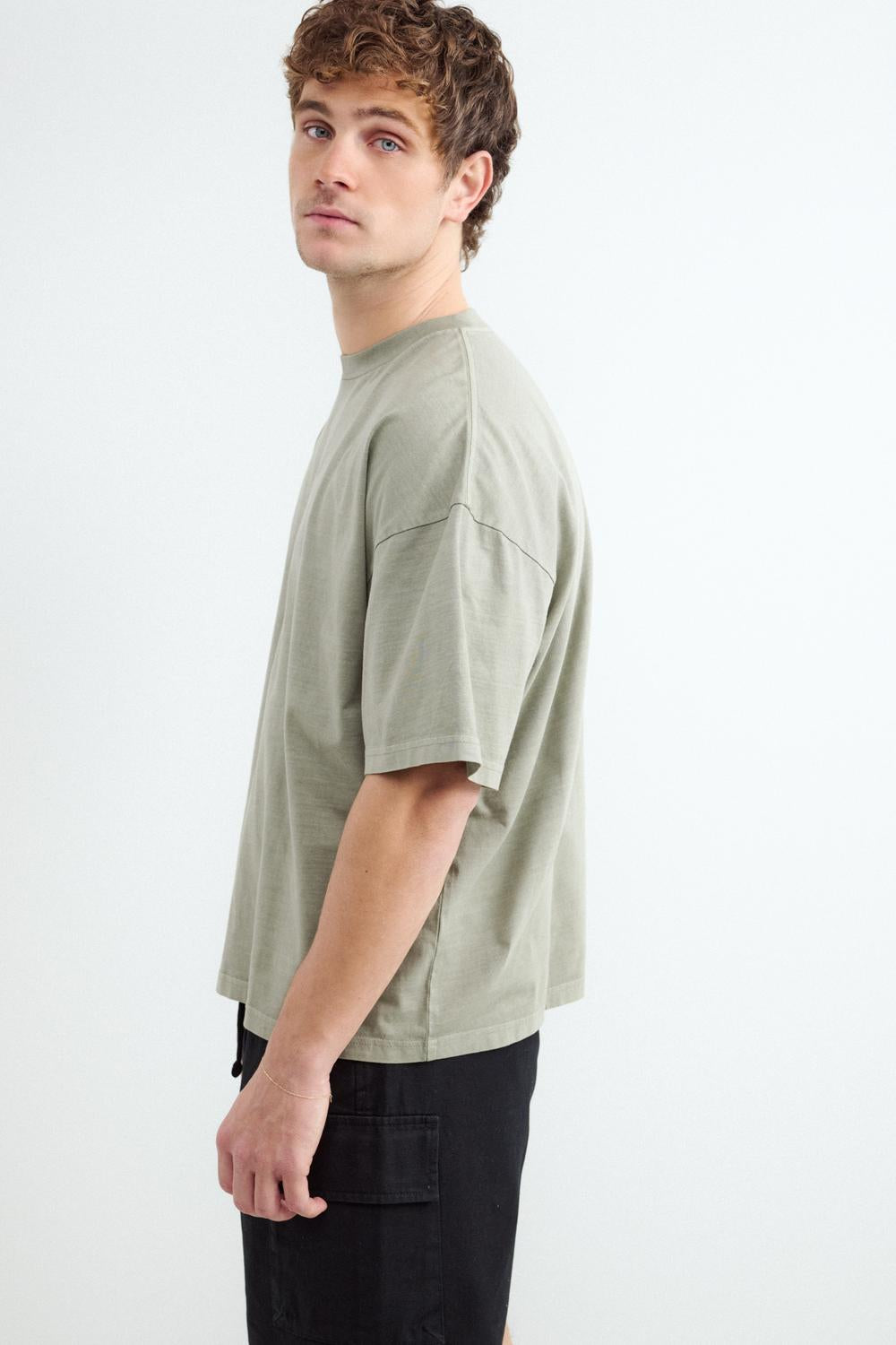 Remera Boxy Washed - Classic Green