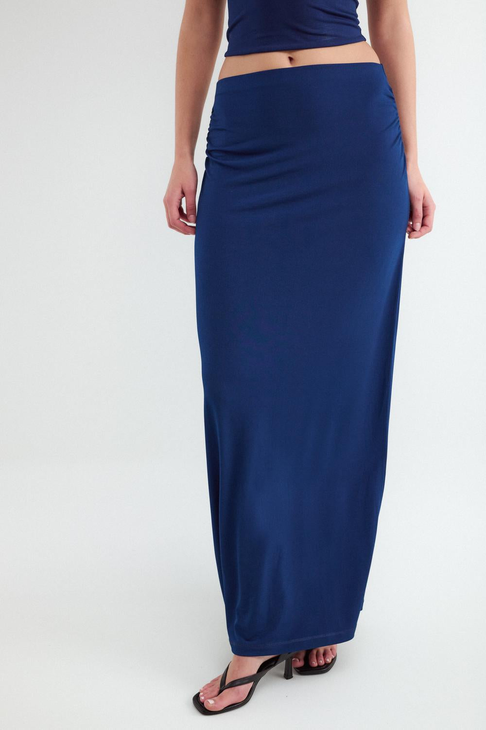 Pollera Midi Poliamida - Navy Blue