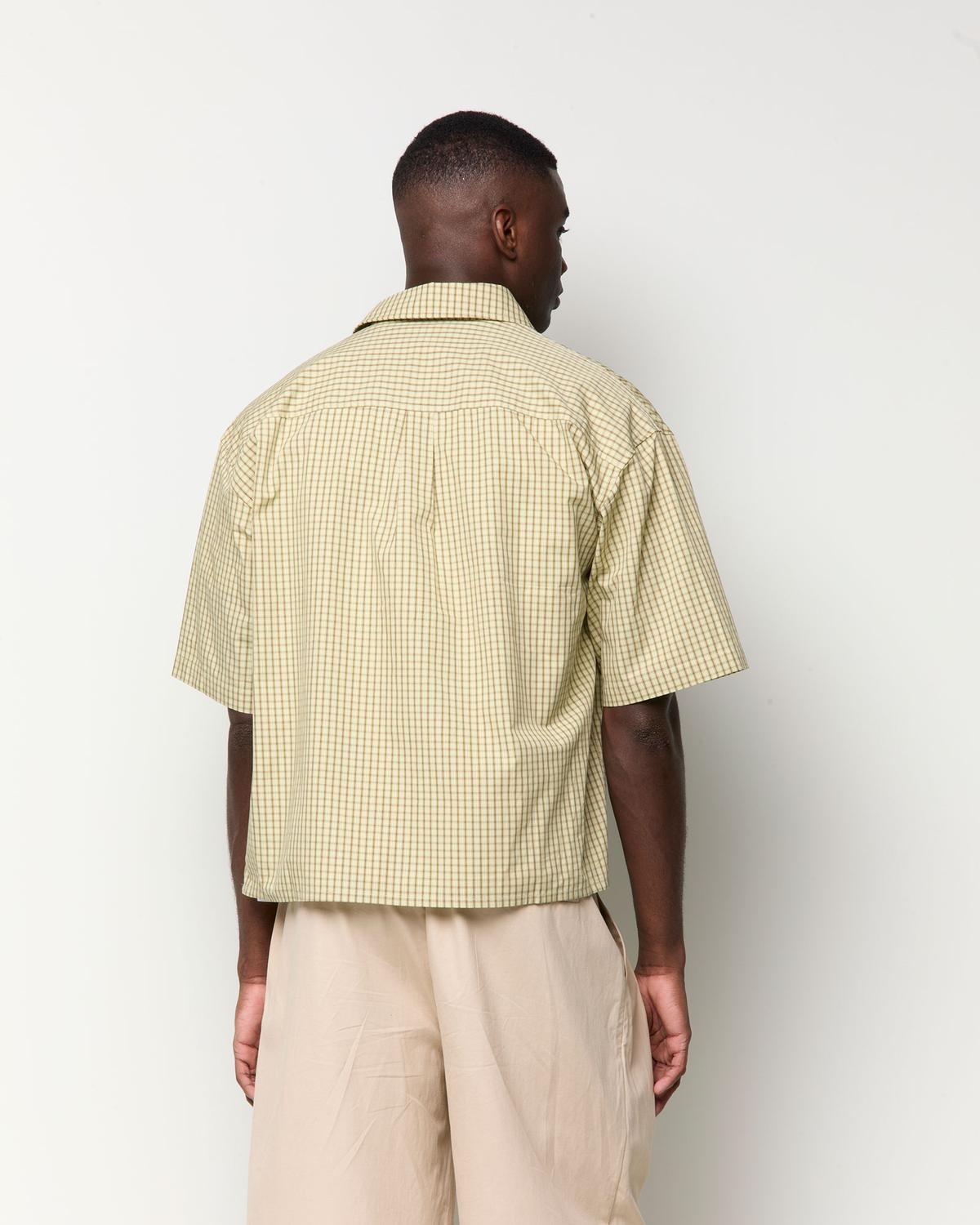 Camisa Boxy Checked Poplin - Tarragon