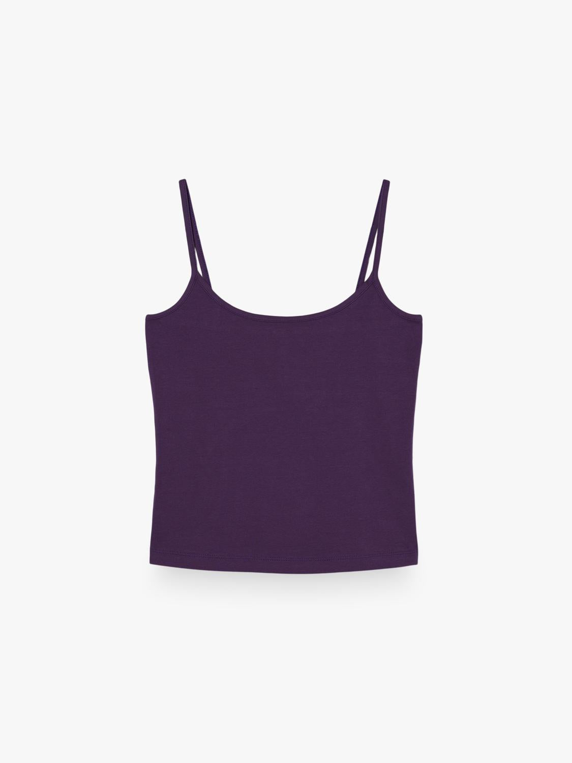 Top Slim Thin Straps Tank - Purple Hebe