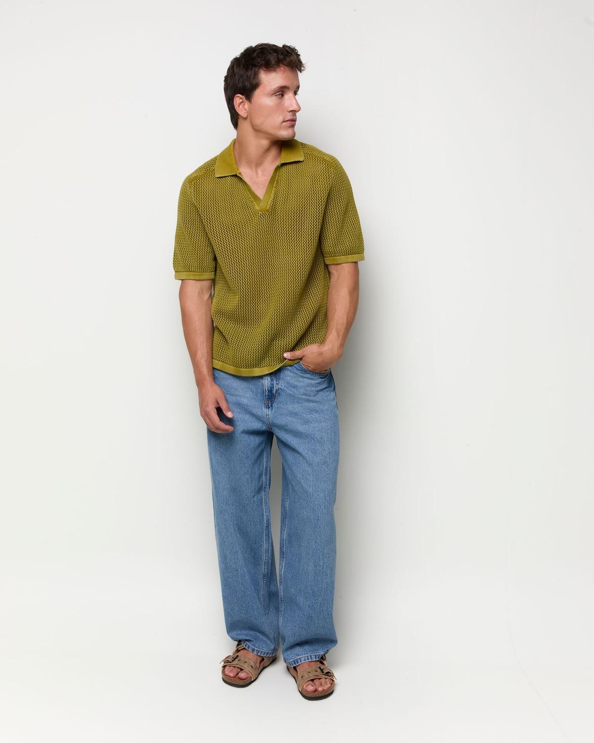 Camisa Regular Fit Texture - Green Moss