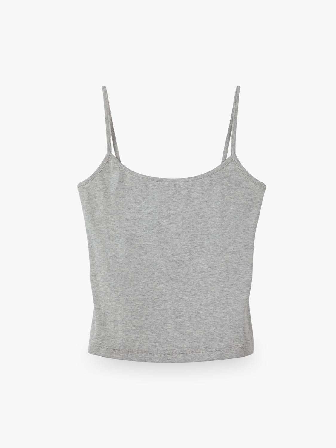 Top Slim Thin Straps Tank - Grey Melange