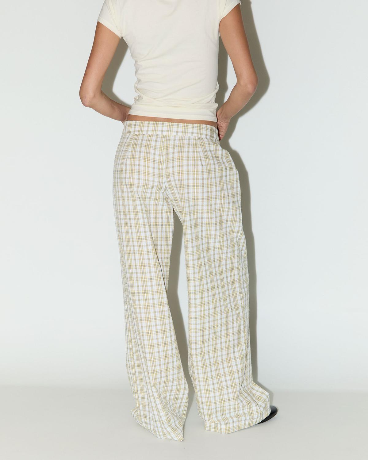 Pantalón Wide Leg Seersucker - Celery Green