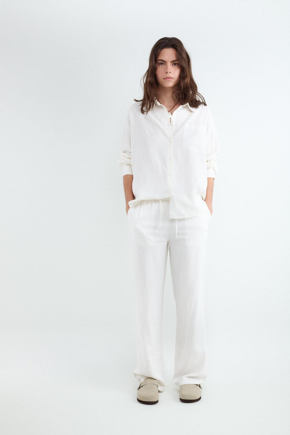 Pantalón Wide Leg Rustic Jogger - White