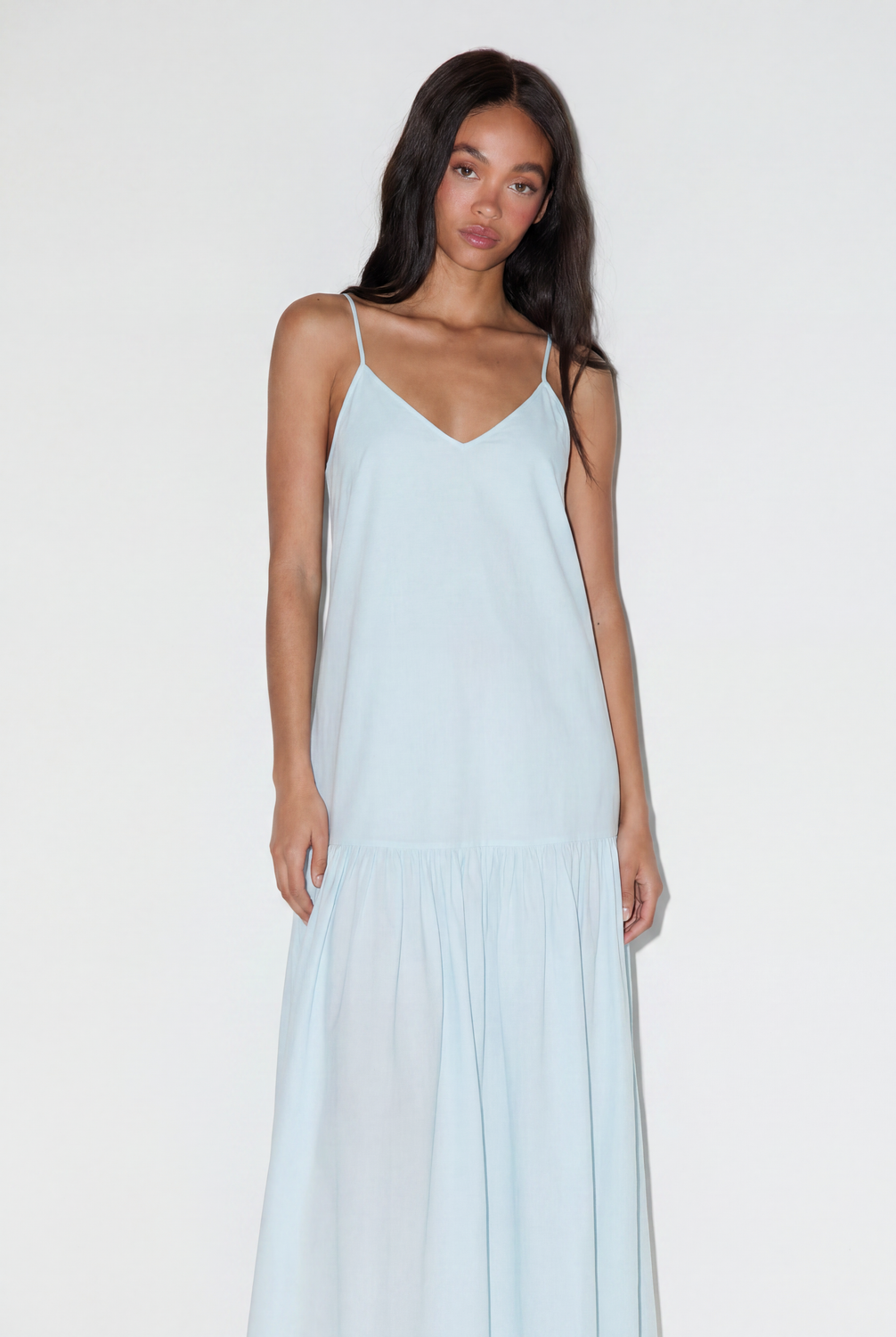 Vestido Loose Maxi Cotton - Light Blue