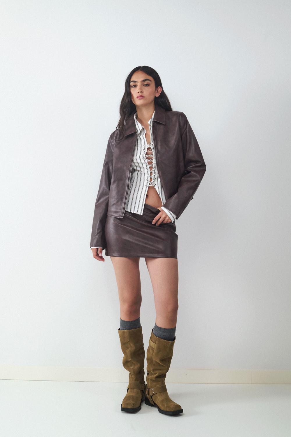 Campera Washed PU - Chocolate Lab