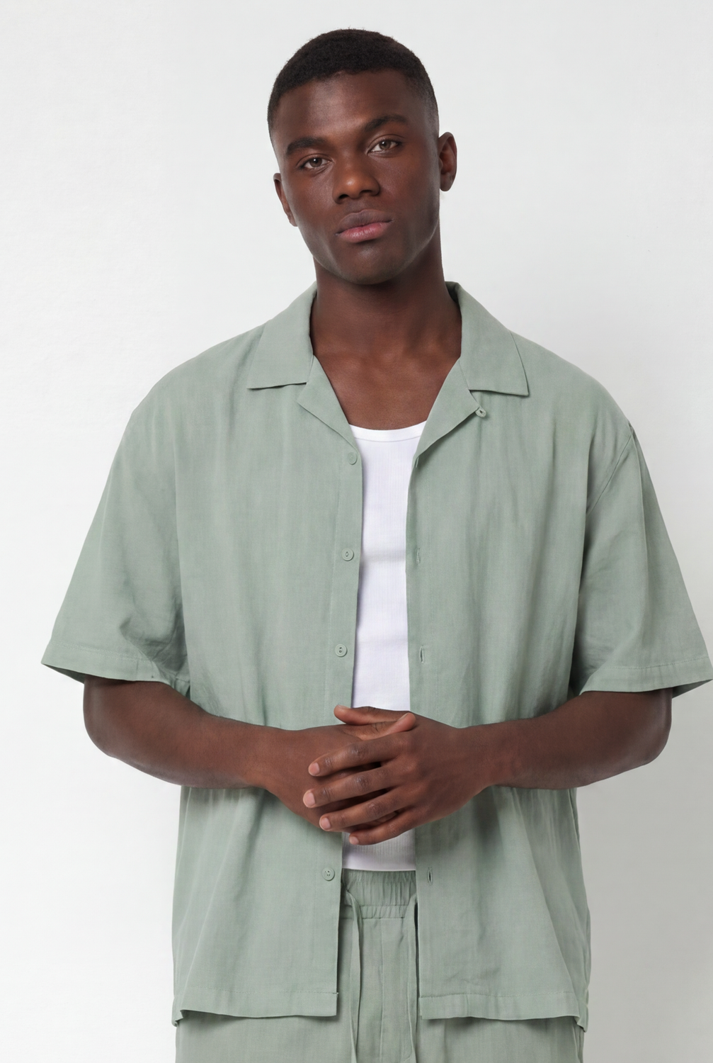 Camisa Relaxed Fit Fluid - Forest Green