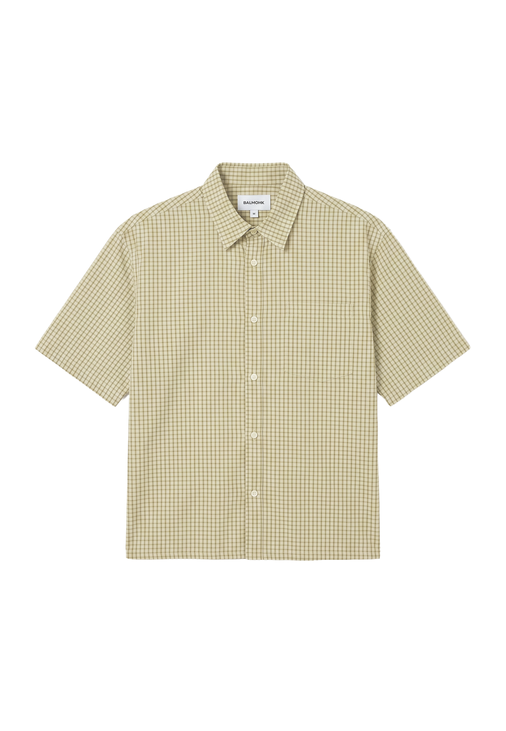 Camisa Boxy Checked Poplin - Tarragon
