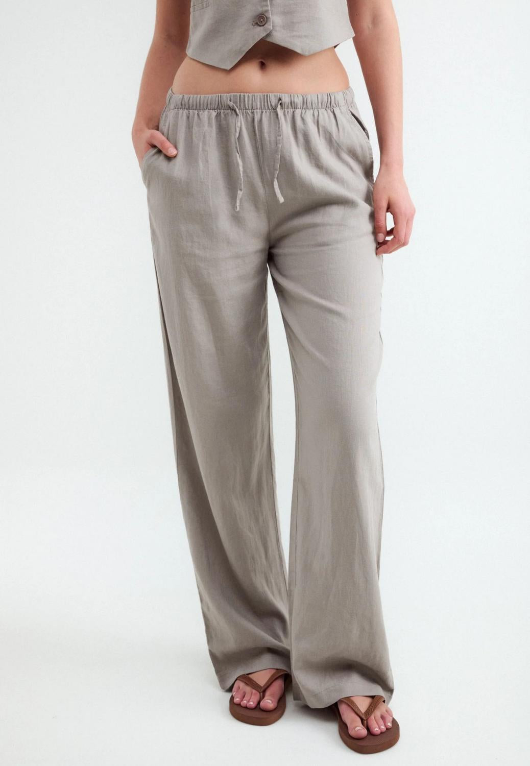 Pantalón Wide Leg Rustic Jogger - Deep Taupe