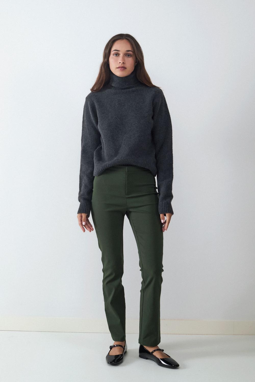 Pantalón Straight Cropped - Concrete Grey