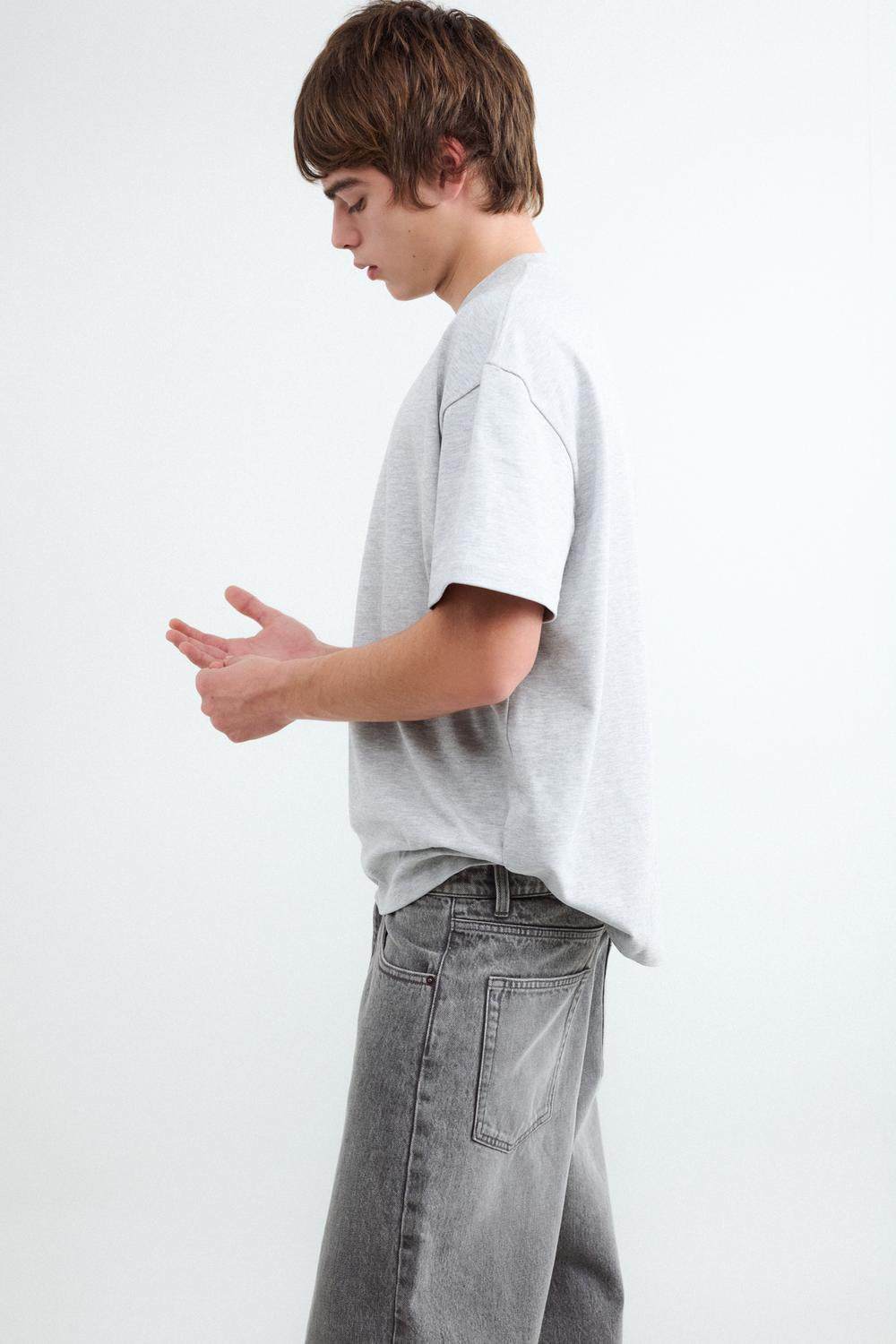 Remera Relaxed Heavy Weight - Medium Grey Melange