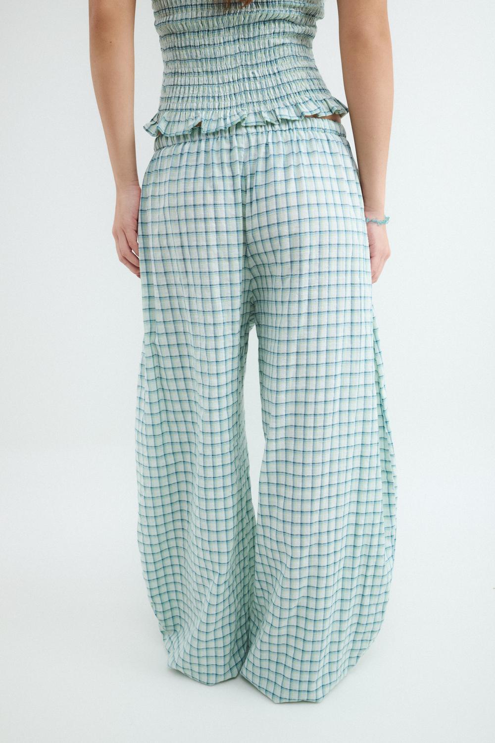 Pantalón Baggy Checks - Light Blue