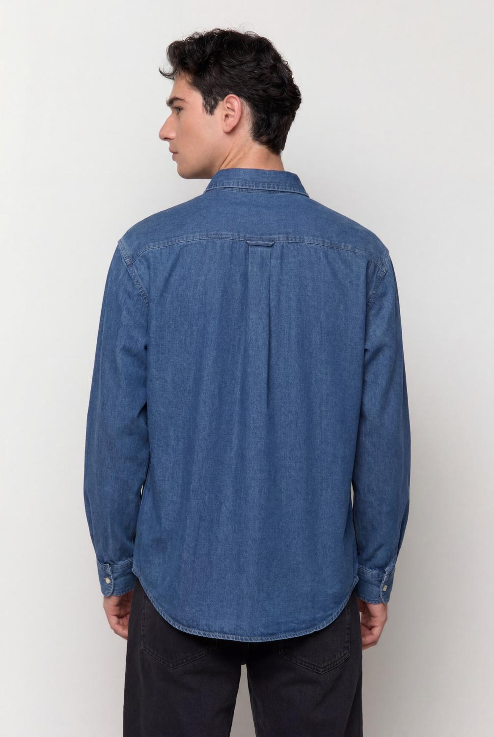 Camisa Regular Fit Denim - Medium Blue Denim