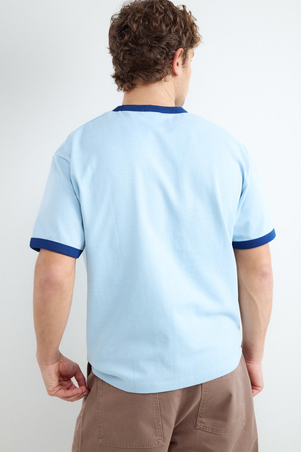 Remera Regular Fit Contrast Piping - Classic Blue