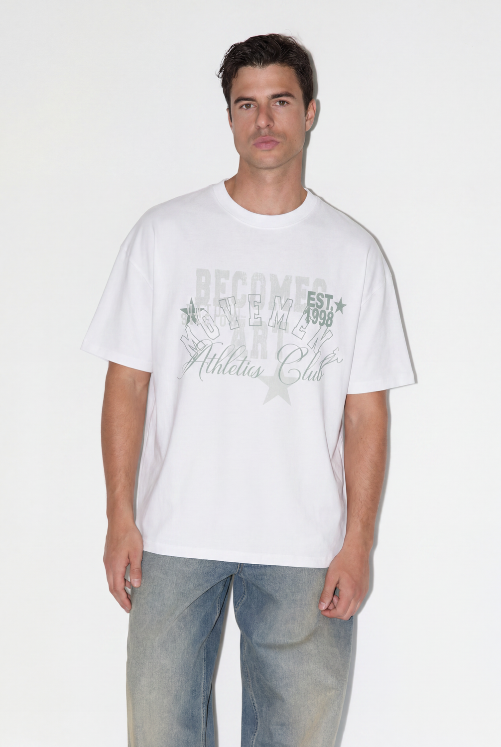 Remera Relaxed Double Text - White