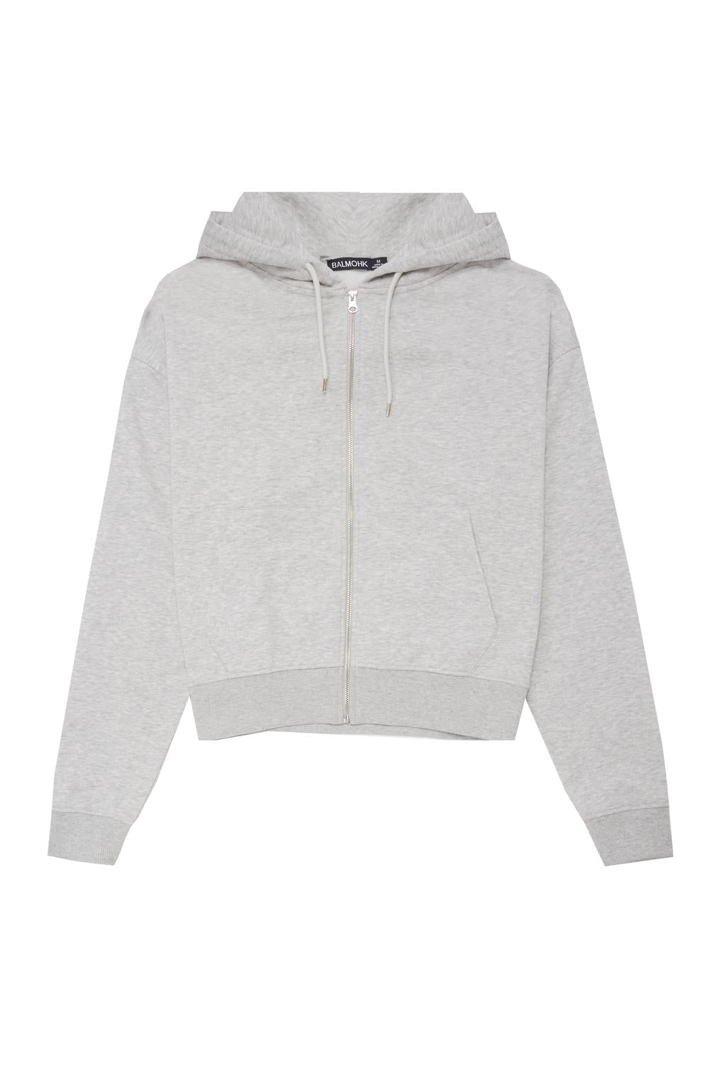 Campera Regular Zipper - Super Light Grey Melange