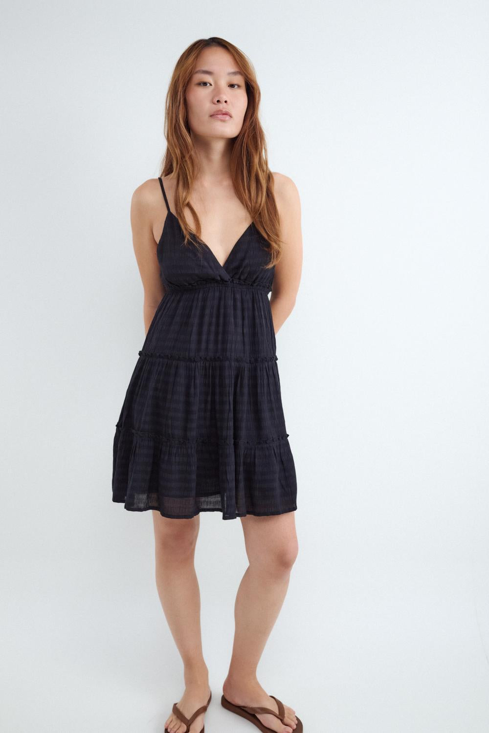 Vestido Relaxed Mini Rustic - Black