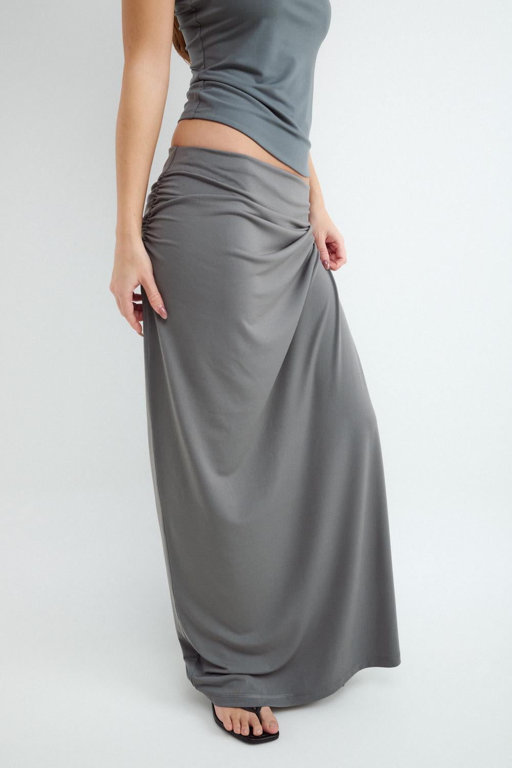 Pollera Midi Poliamida - Dark Grey