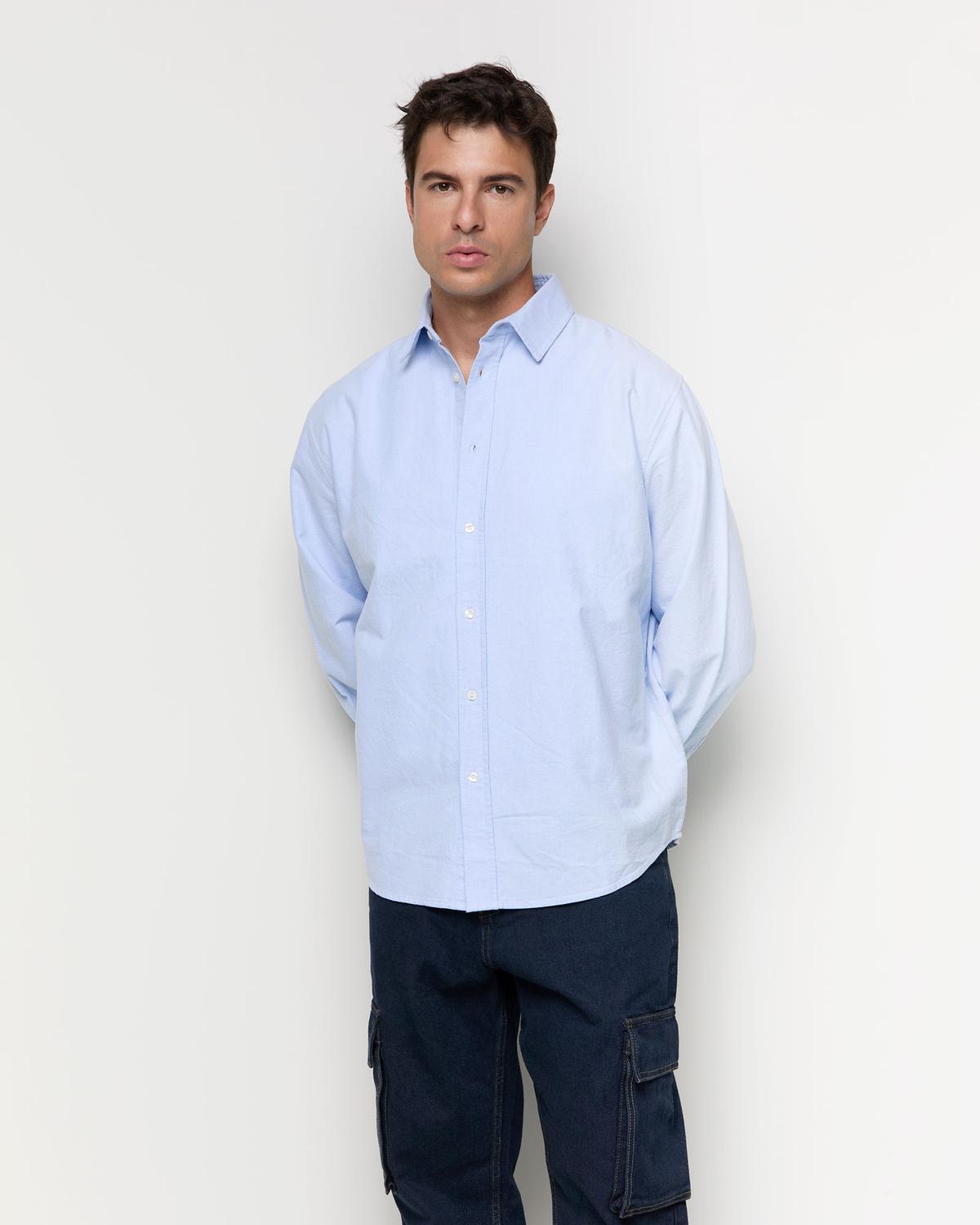 Camisa Regular Fit Oxford - Airy Blue
