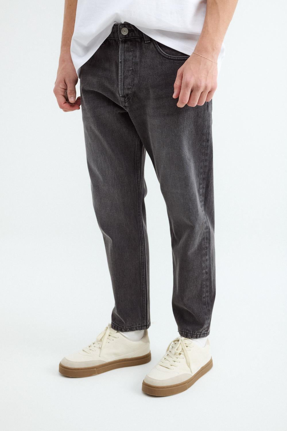Jean SLIM FIT CROPPED TOMY - Dark Grey Melange