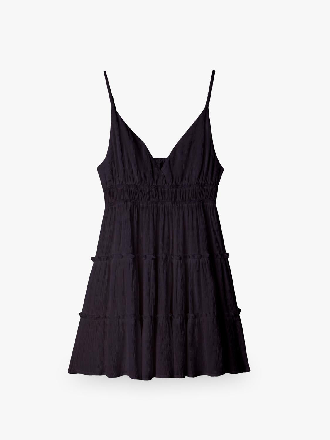 Vestido Relaxed Mini Rustic - Black