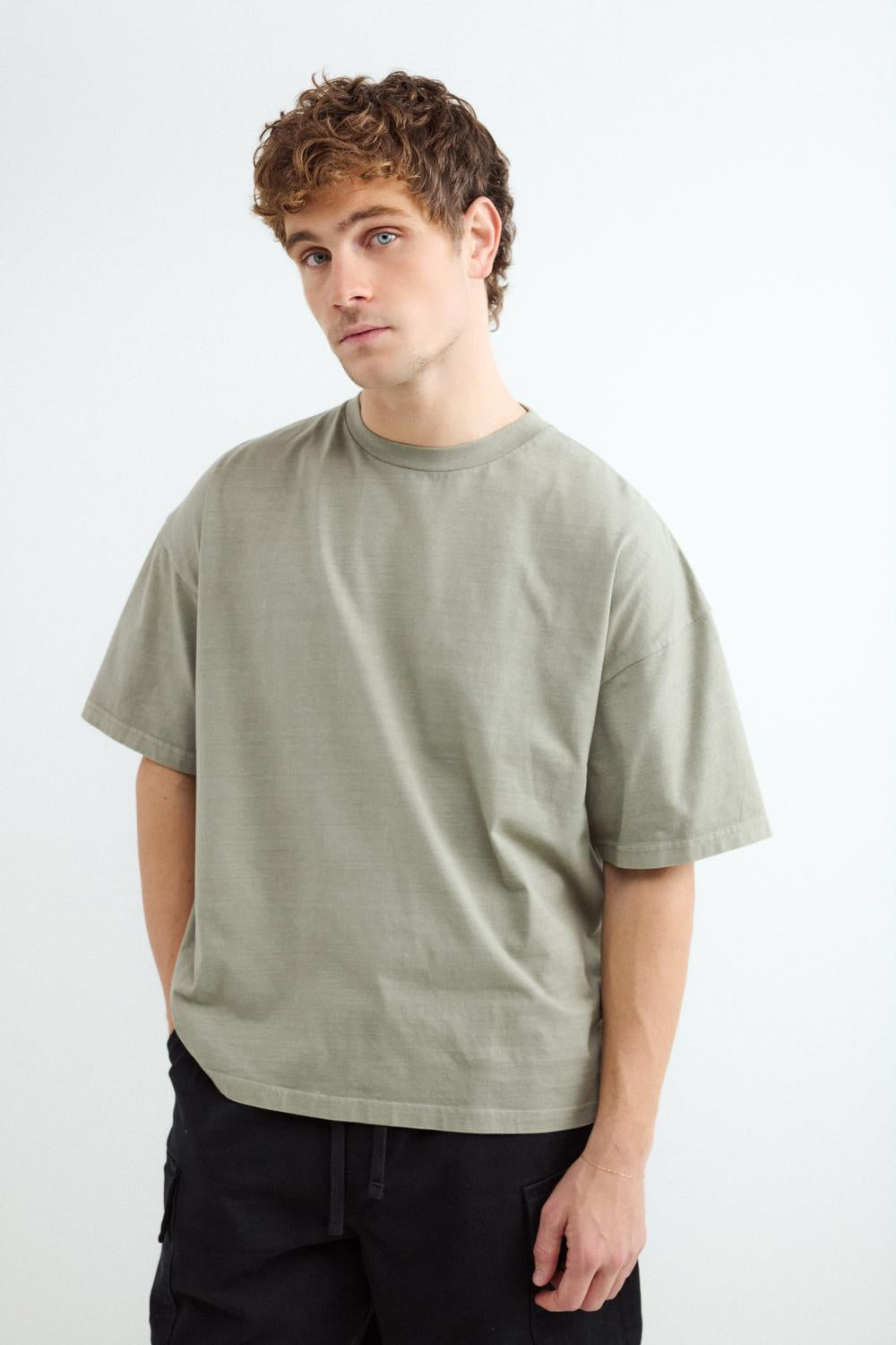 Remera Boxy Washed - Classic Green