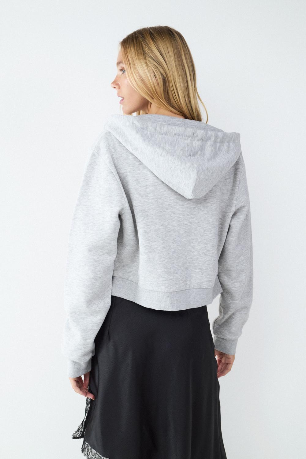Campera Regular Zipper - Super Light Grey Melange