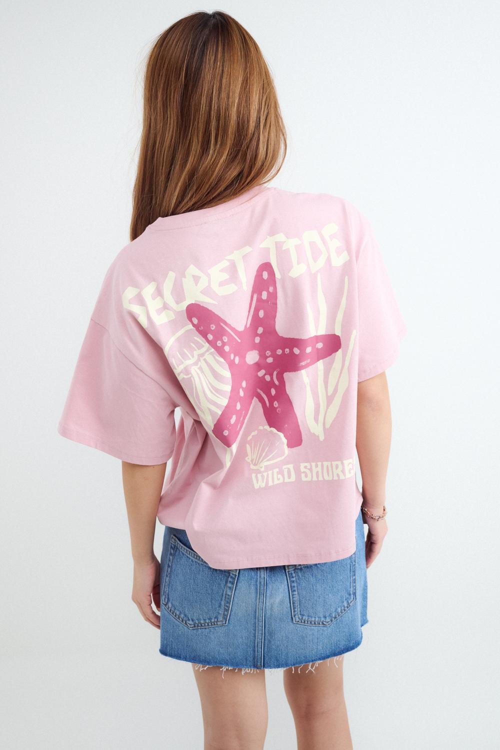 Remera Boxy Starfish - Pink Power