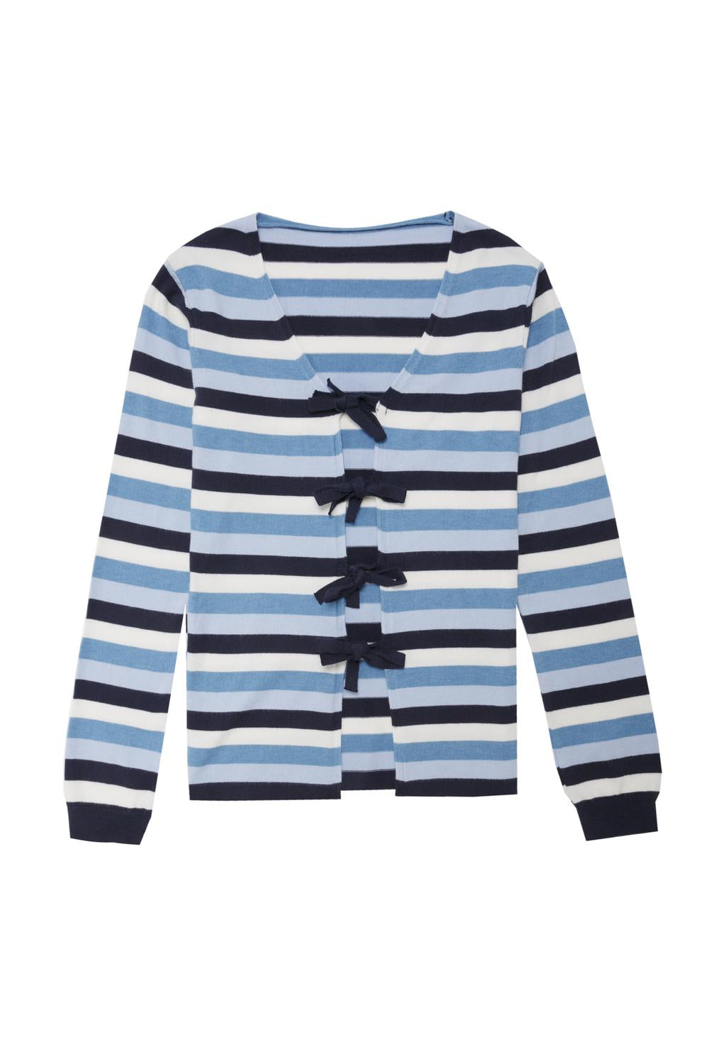 Cardigan Slim Stripes - Baby Blue