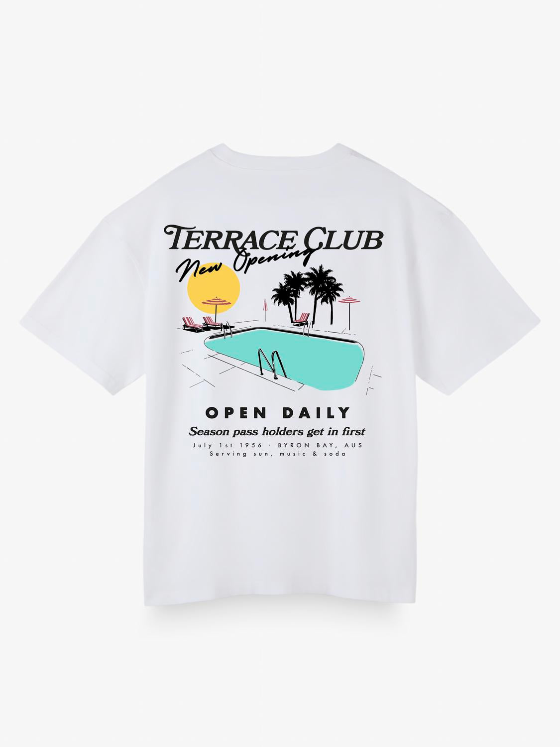 Remera Relaxed Fit Print Terrace Club - White
