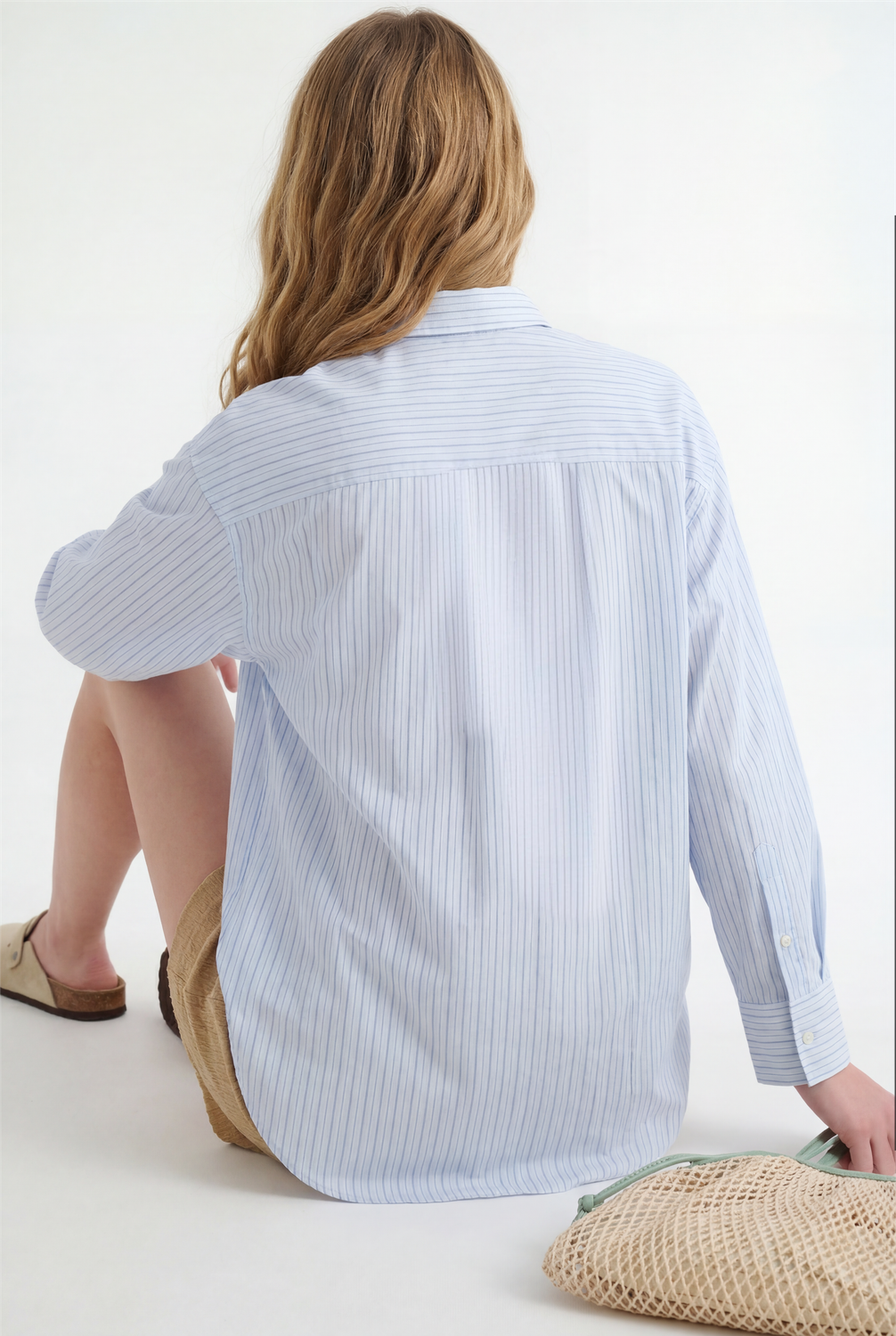 Camisa Oversize Basic Poplin - Light Blue