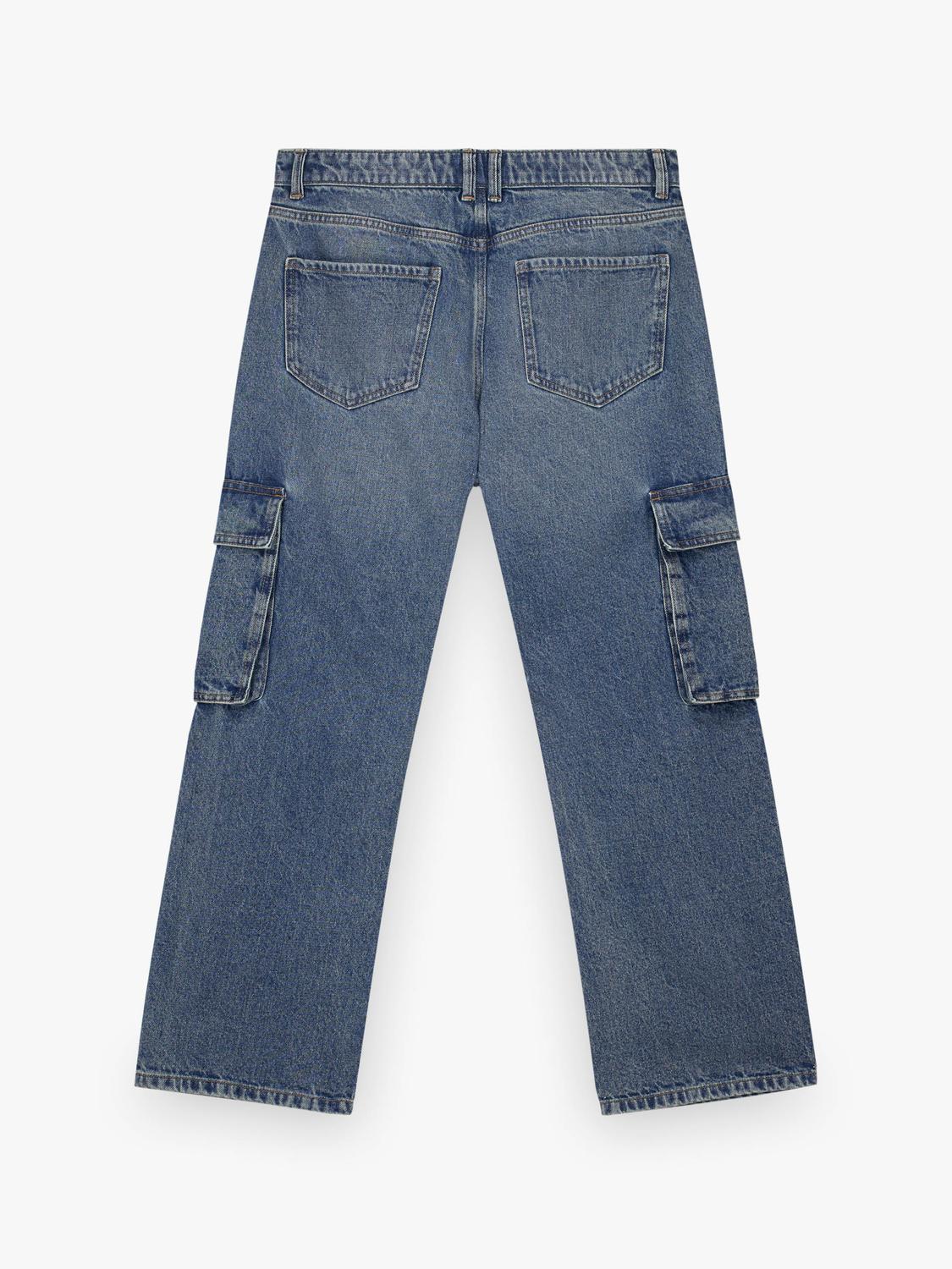 Jean STRAIGHT FIT CARGO LUIS - Dark Blue Denim