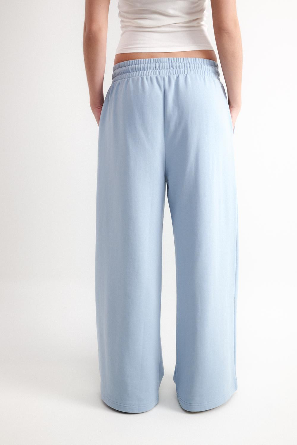 Pantalón Wide Leg Jogger Sweatpant - Light Blue