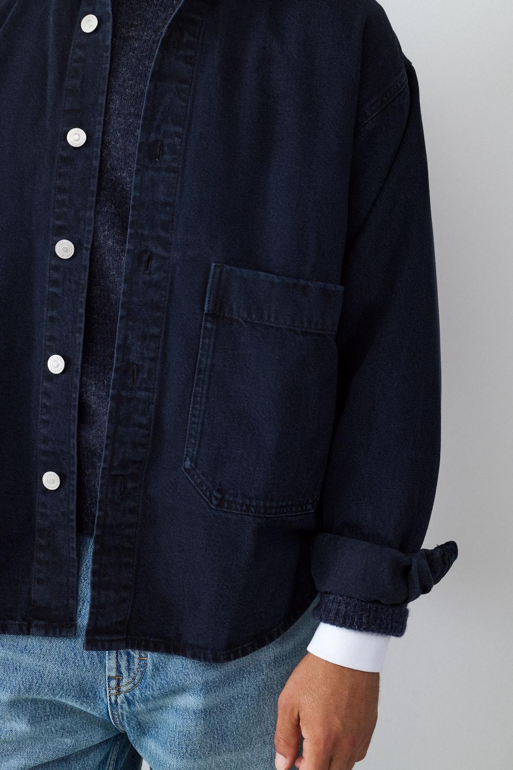 Campera Denim Overshirt - Blue Black Denim