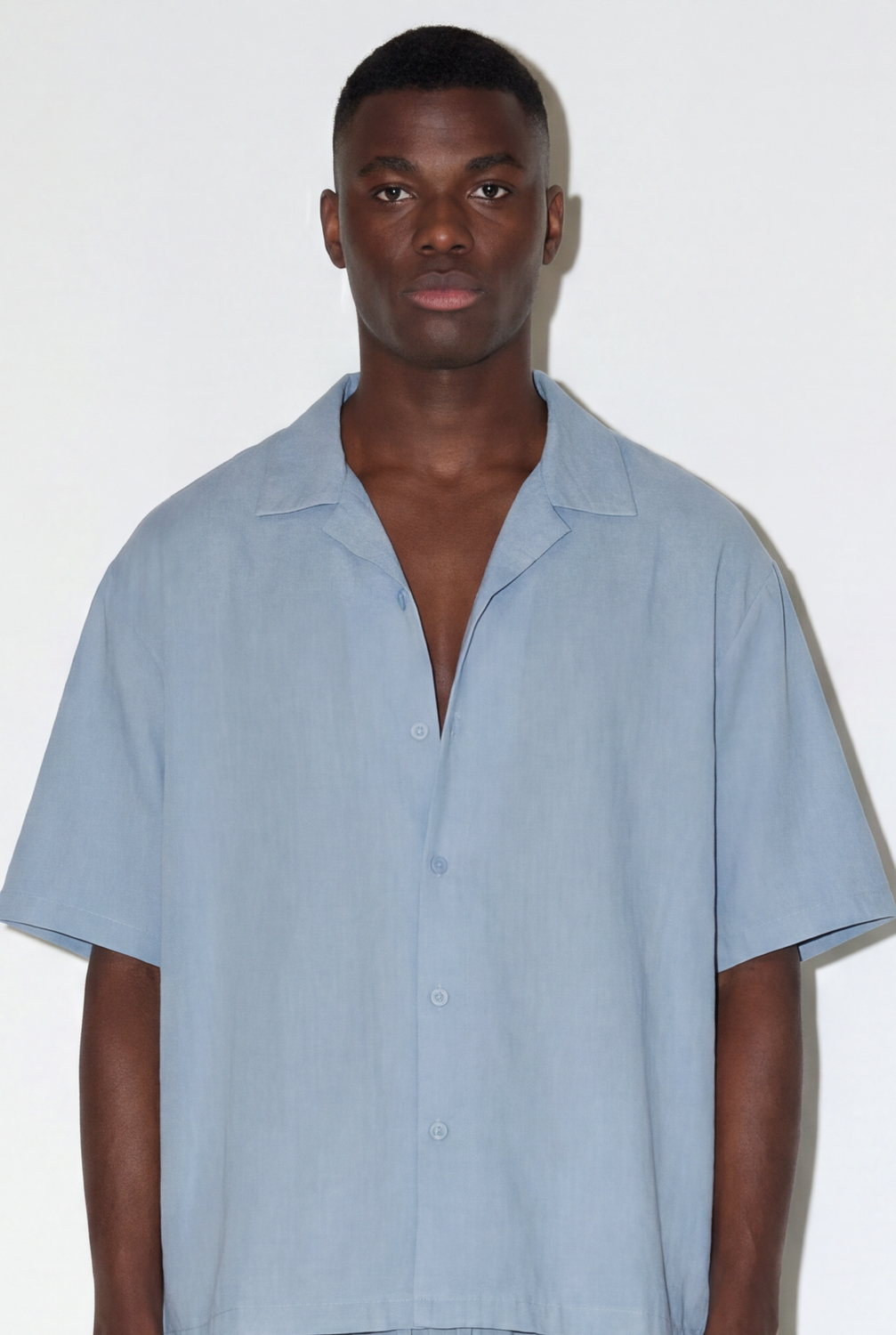 Camisa Relaxed Fit Fluid - Light Blue