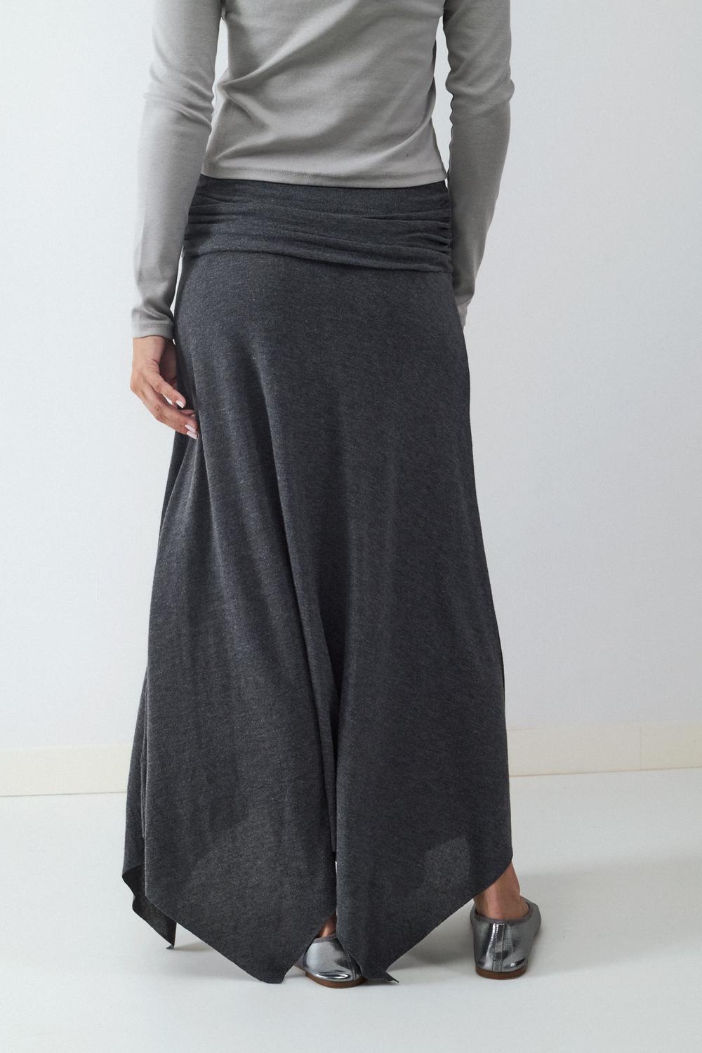 Pollera Midi Drapped - Dark Shadow