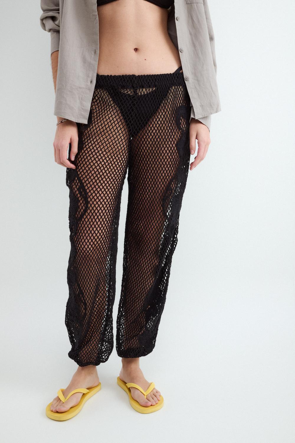 Pantalón Regular Crochet - Black