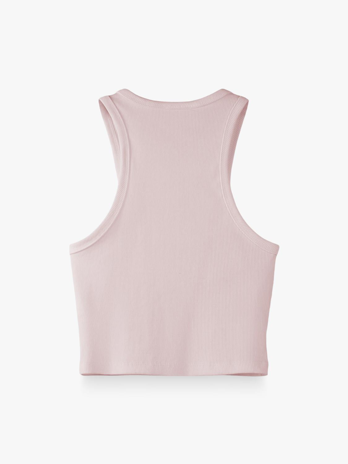 Top Crop Halter Tank - Light Pink