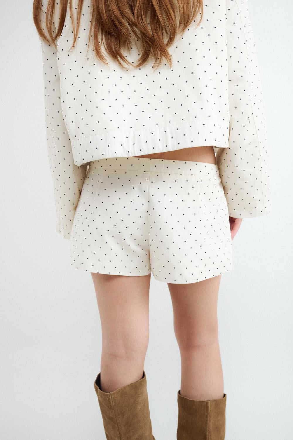 Short Regular Polka Dots - White