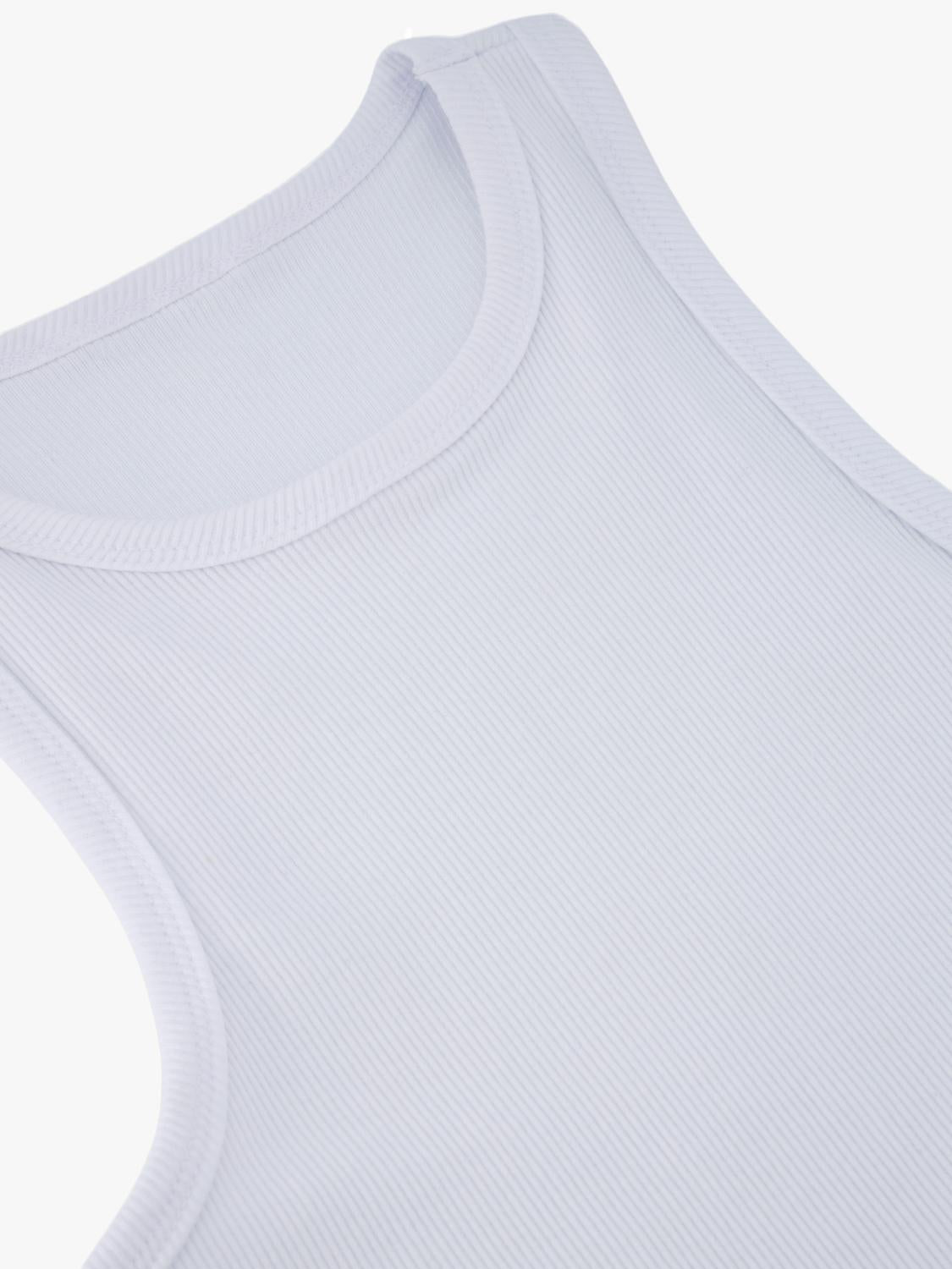 Top Crop Halter Tank - White