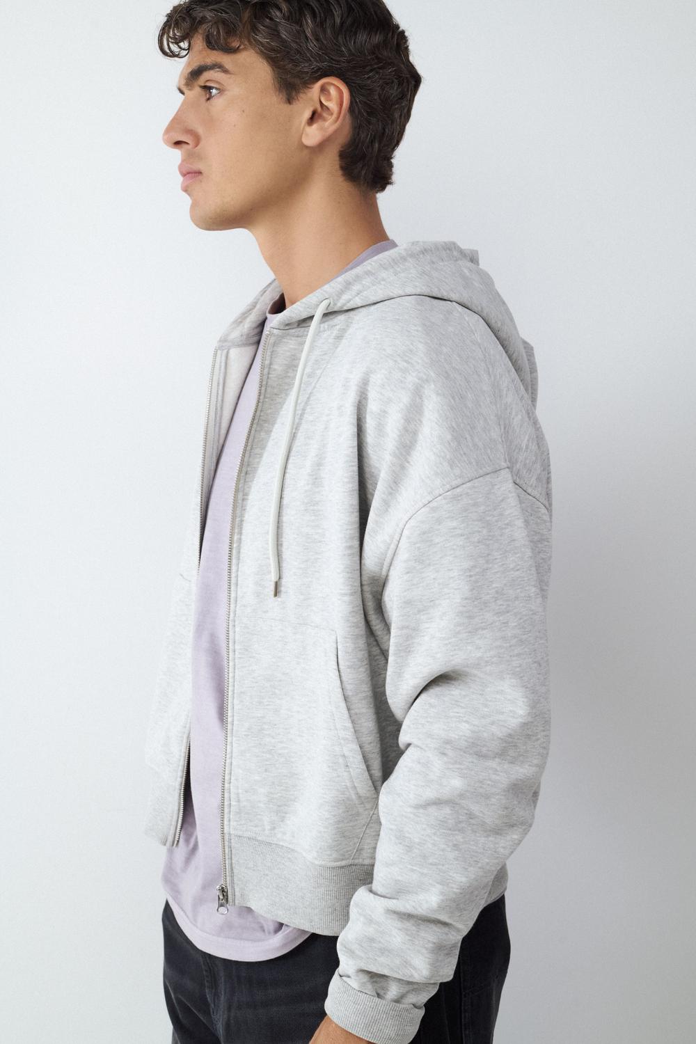 Buzo Regular Fit Zip Up - Grey Melange