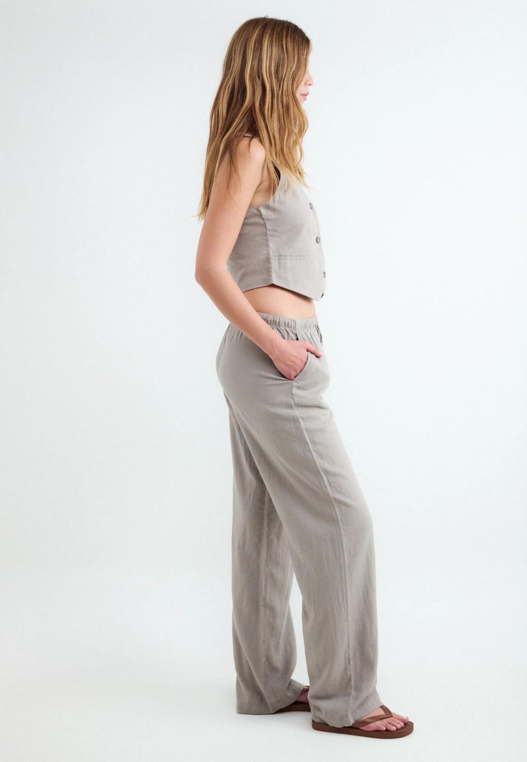 Pantalón Wide Leg Rustic Jogger - Deep Taupe
