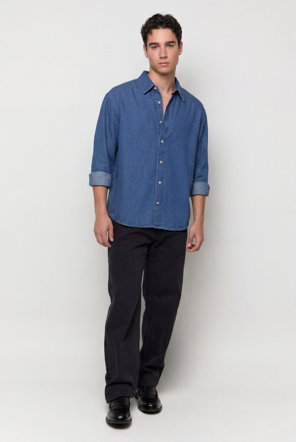 Camisa Regular Fit Denim - Medium Blue Denim