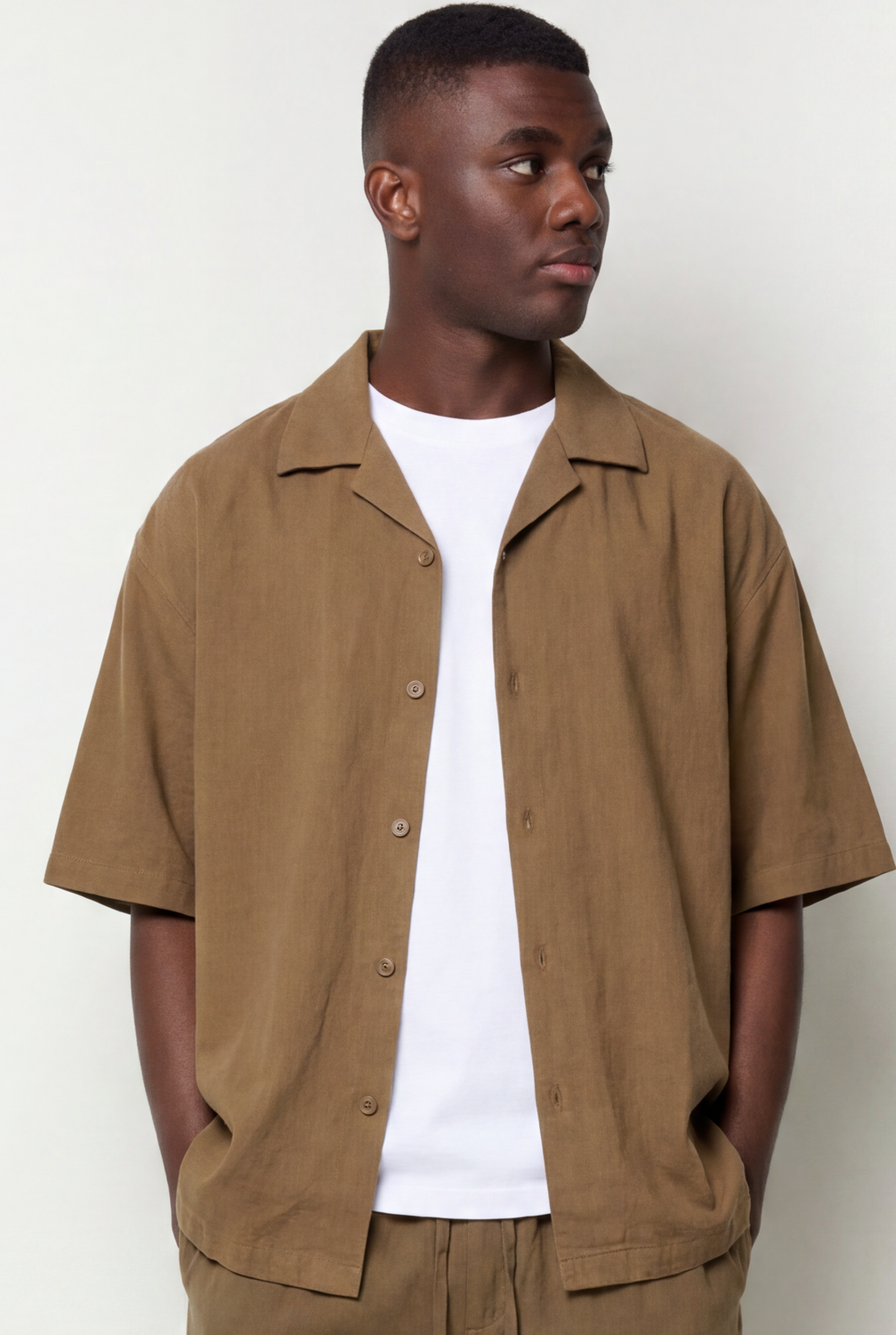 Camisa Relaxed Fit Fluid - Brown Out