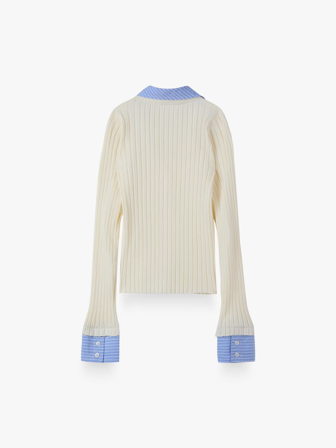 Cardigan Slim Double Cape - Ecru