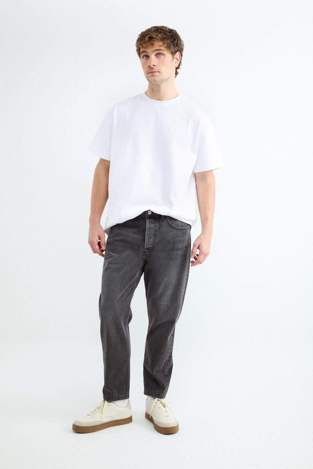 Jean SLIM FIT CROPPED TOMY - Dark Grey Melange