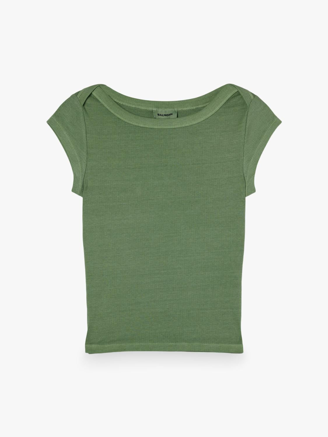 Remera Slim Shoulder Detail - Classic Green